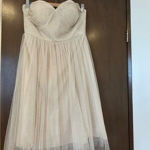 Jenny Yoo Champagne Strapless Tulle Gown